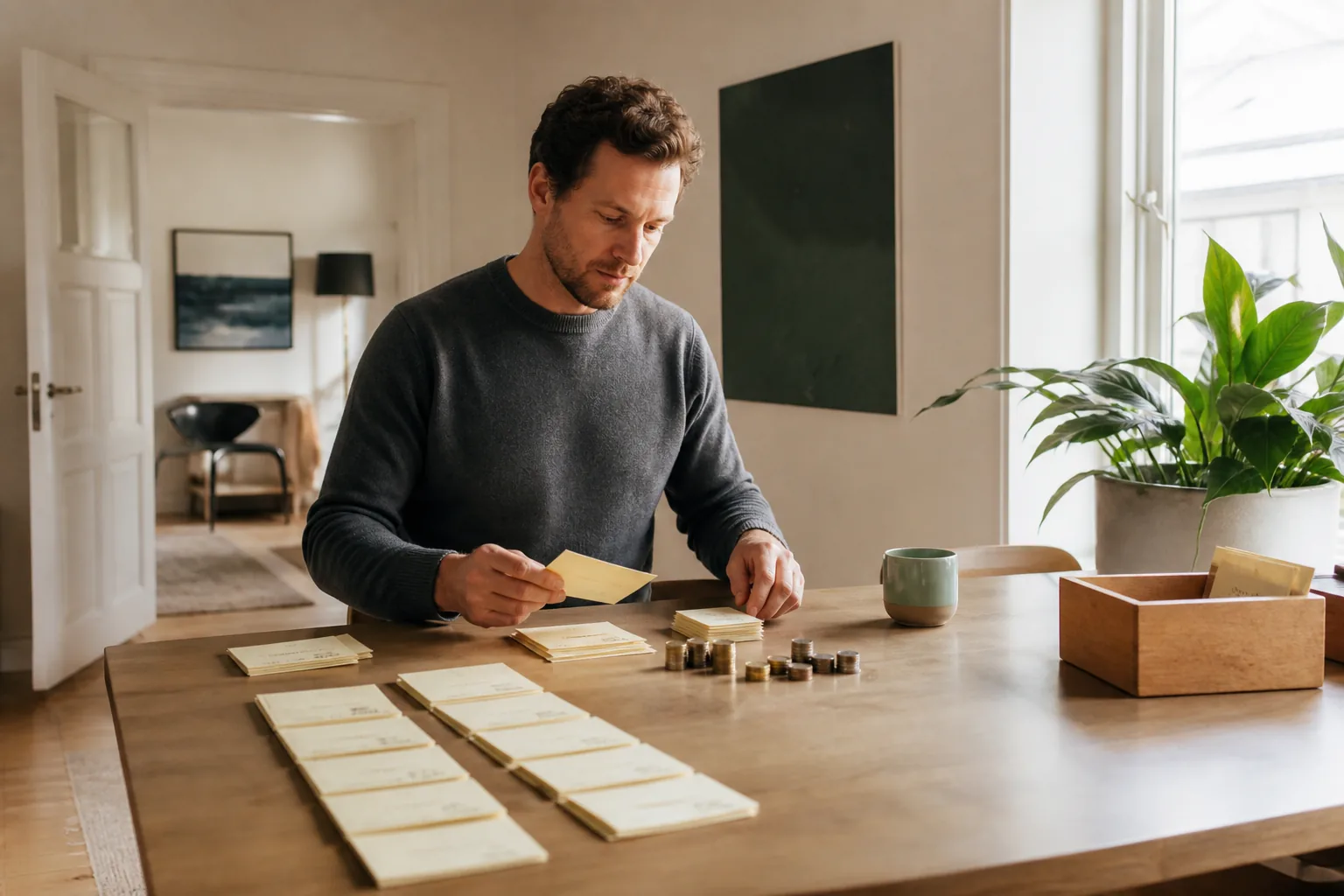 Virkelighedsnær dansk hverdagssituation, der illustrerer renters rente